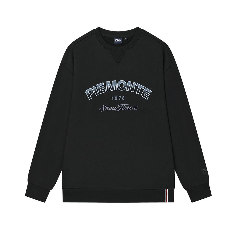 

Fila Оригинальный простой свободный флисовый свитшот с круглым вырезом для мужчин F71M449202FBK M