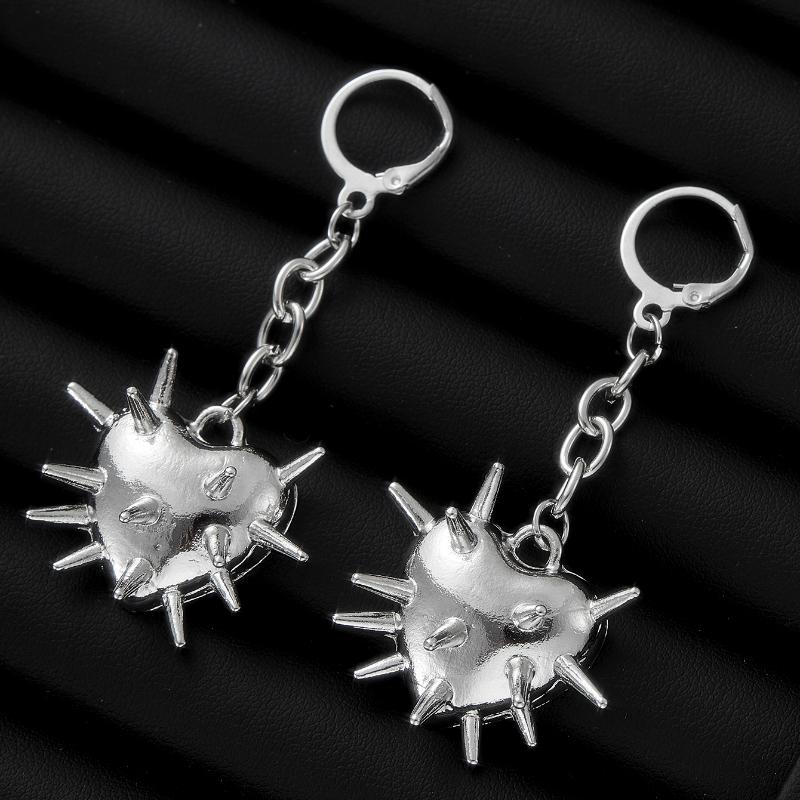 Vintage Gothic Geometric Heart Thorns Pendant Earrings for Women Men Party Prom Gifts  Jewelry Street Punk Accessories