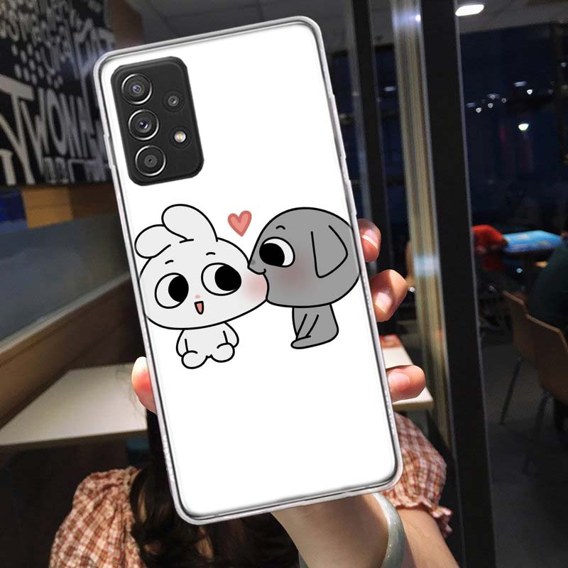 Cute Cartoon K-Kkamang Phone Case for Samsung A54 A57 A37 A17 A14 A15 A12 A24 A34 A55 A35 A25 A52S A07 A05S A04S A22 A32 A72 Gal