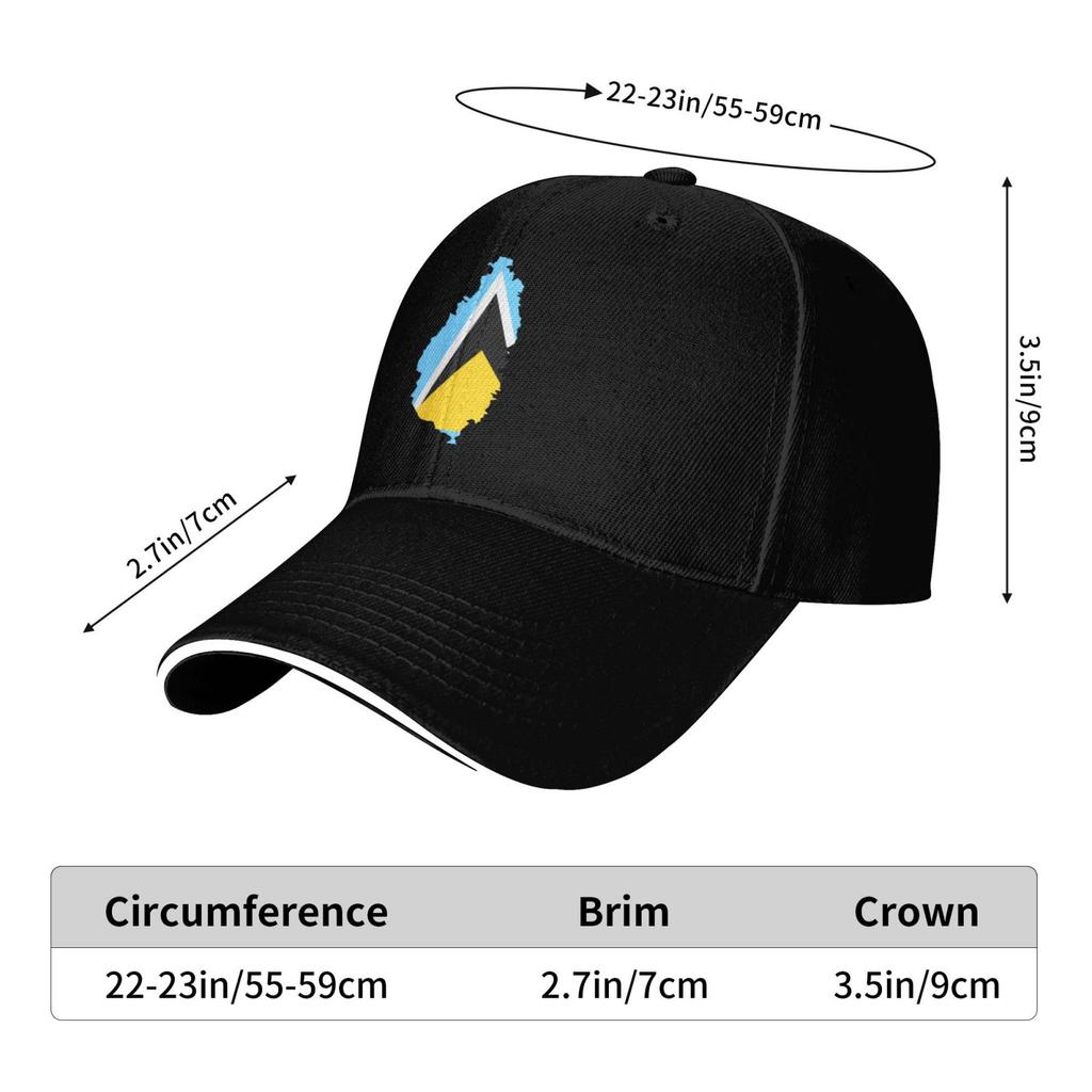 Flag Map Of St Lucia Sun Mesh Hats Summer Outdoor Baseball Cap Cool Trucker Hat For Men Women Sun Protection