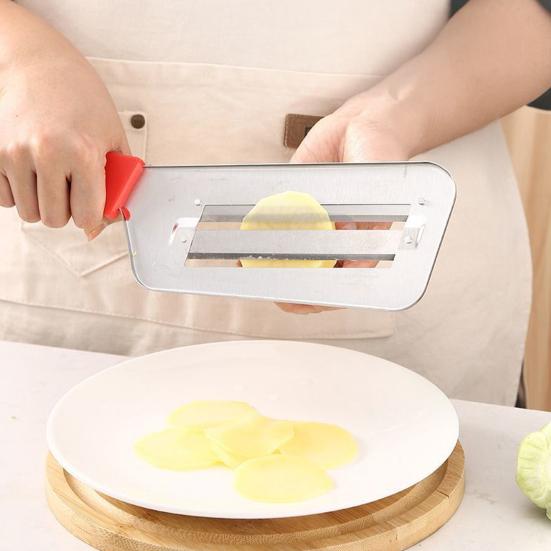 2Pcs Multifunctional Vegetable Cutter Stainless Steel Slicer Easy to Clean Cabbage Carrots Potatoes Peeler Kitchen Tool