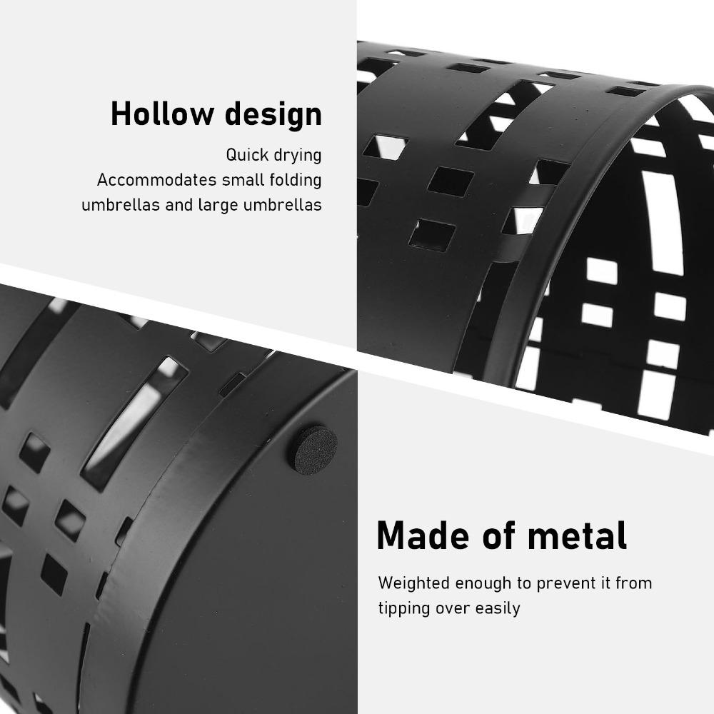 Round Umbrella Holder Waterproof Umbrella Organizer Bin Metal Umbrella Holder  For Entryway