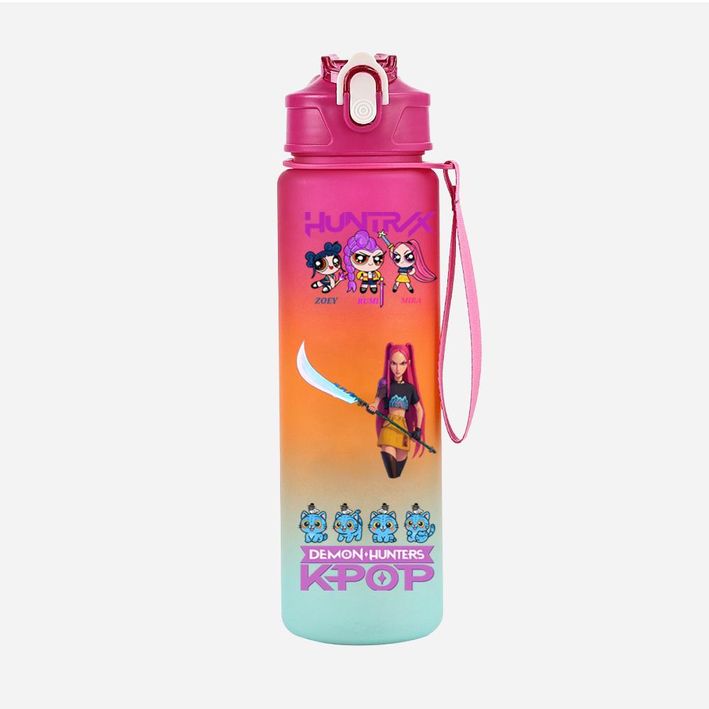 Anime Demon Hunters Printed Character Water Cup Demon Hunters Outdoor Portable Drinking Bottle for Boy Girl Gift