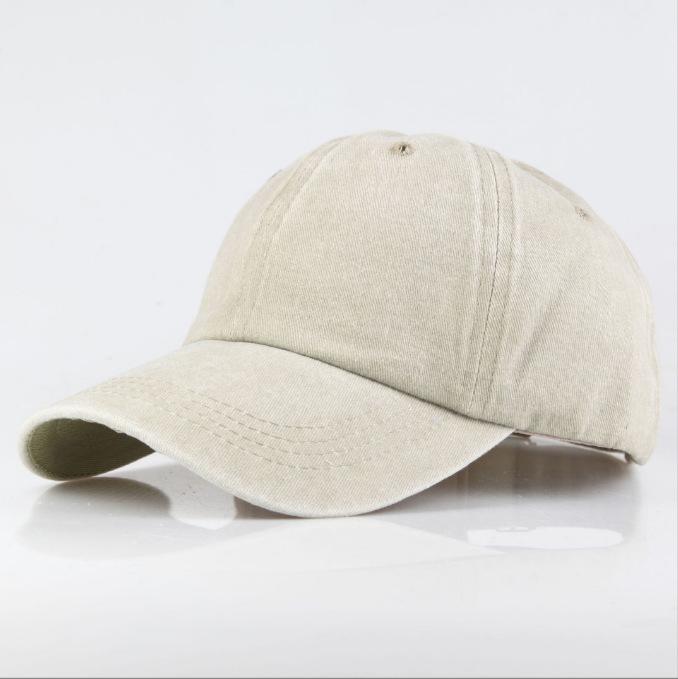 Unisex Washed Cotton Distressed Baseball Cap - Solid Color Soft Top Hat for Men and Women