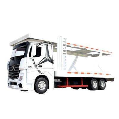 1/24 Doppeldecker Flachbett Transportfahrzeug Anhänger LKW Legierung Spielzeugauto Modell Ton und Licht Kinderspielzeug Sammlerstücke Geschenk