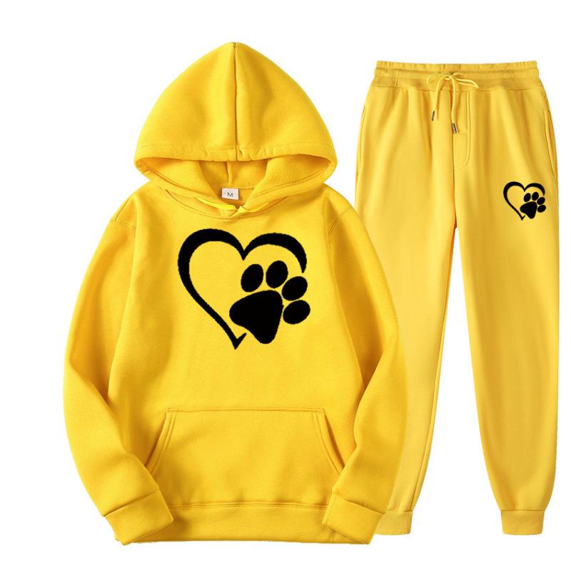 Conjuntos de sudaderas con capucha estampadas para hombres y mujeres de moda europea y americana, sudaderas con capucha de otoño e invierno, conjuntos deportivos, ropa deportiva informal para correr