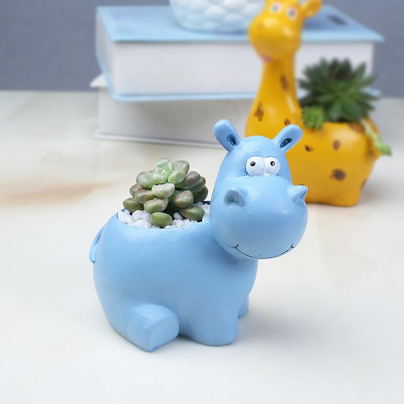Creative Resin Flower pots Hippo giraffe shape Planters Succulent Plants animal Flower Pot Cute Pastoral Style Home Decoration