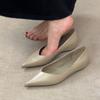 French Minimalist Flat Shoes Women's One-pedal Temperament Pointed Single Shoes Commuting Shallow Mouth Women's Shoes