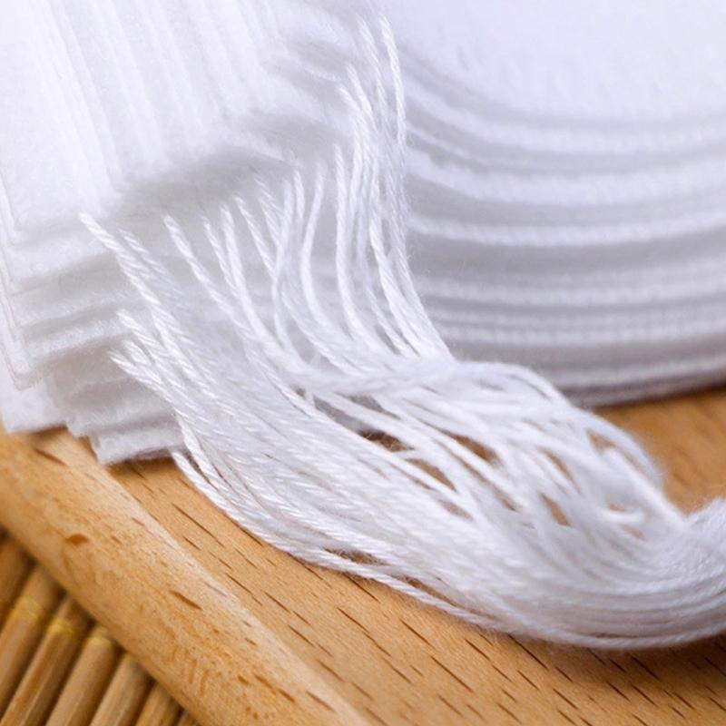 מסנני תה רב פעמיים עם שרוך ריקים (חבילה של 100) לתה בתפזורת וקפה