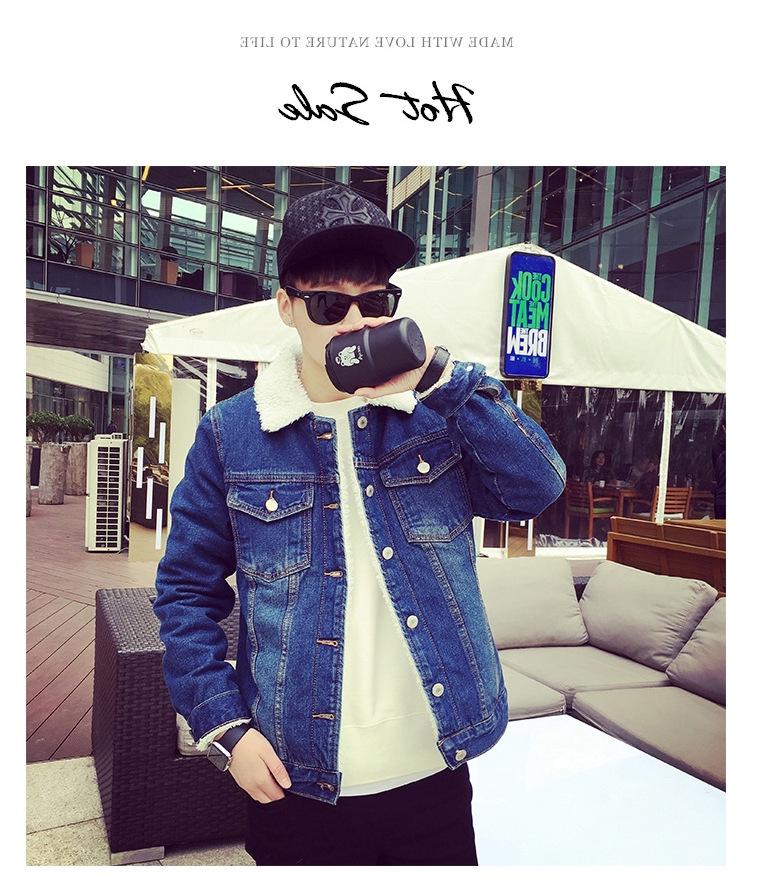 Men's Trendy All-Match Thick Winter Warm Velvet-Lined Denim Jacket