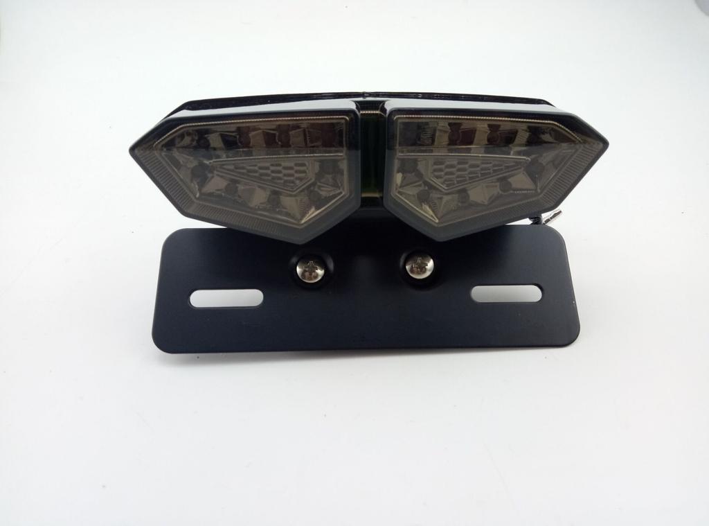 Ranzek Turn Signal Lamp License Plate Bracket Smoke Lens Integrated Tail Turn Signal Light
