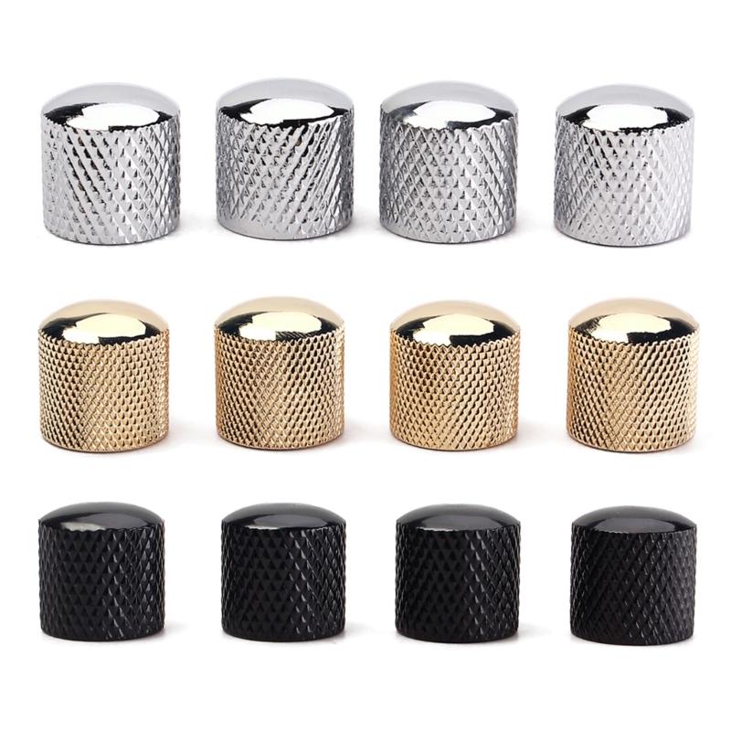 4Pcs Guitar Knobs Tops Hat Knobs Guitar Speed Control Knobs Metal Volume Tone Control Knobs Fits 6mm/0.24" Rotary Shaft