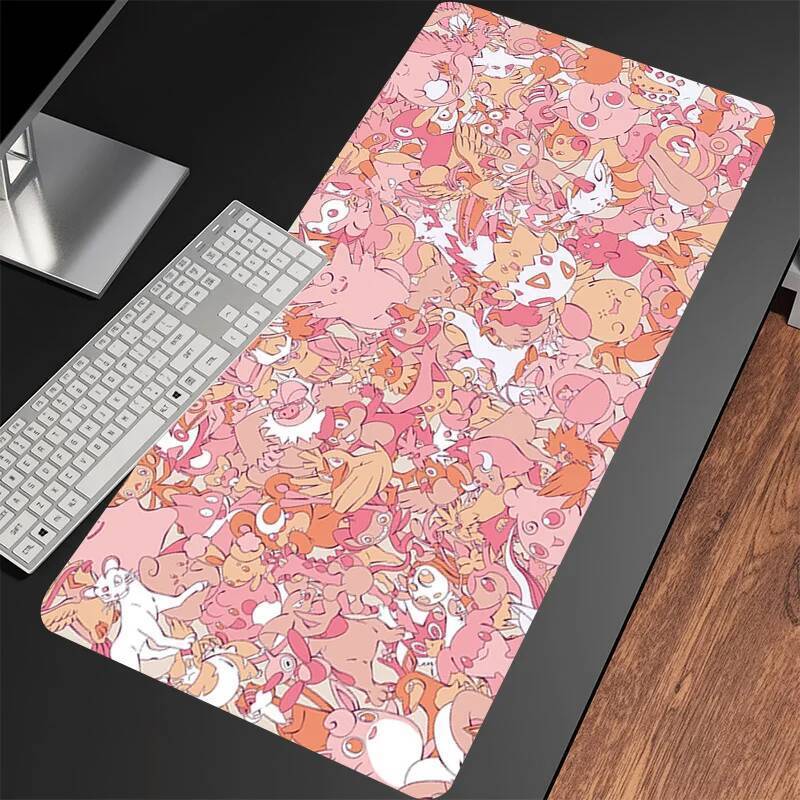 Kawaii kočka Stolní podložka Velká Eevee Anime Podložka pod myš Herní příslušenství Podložka pod myš Vodotěsná Gumová Podložky na notebook Rozšířený Stolní koberec