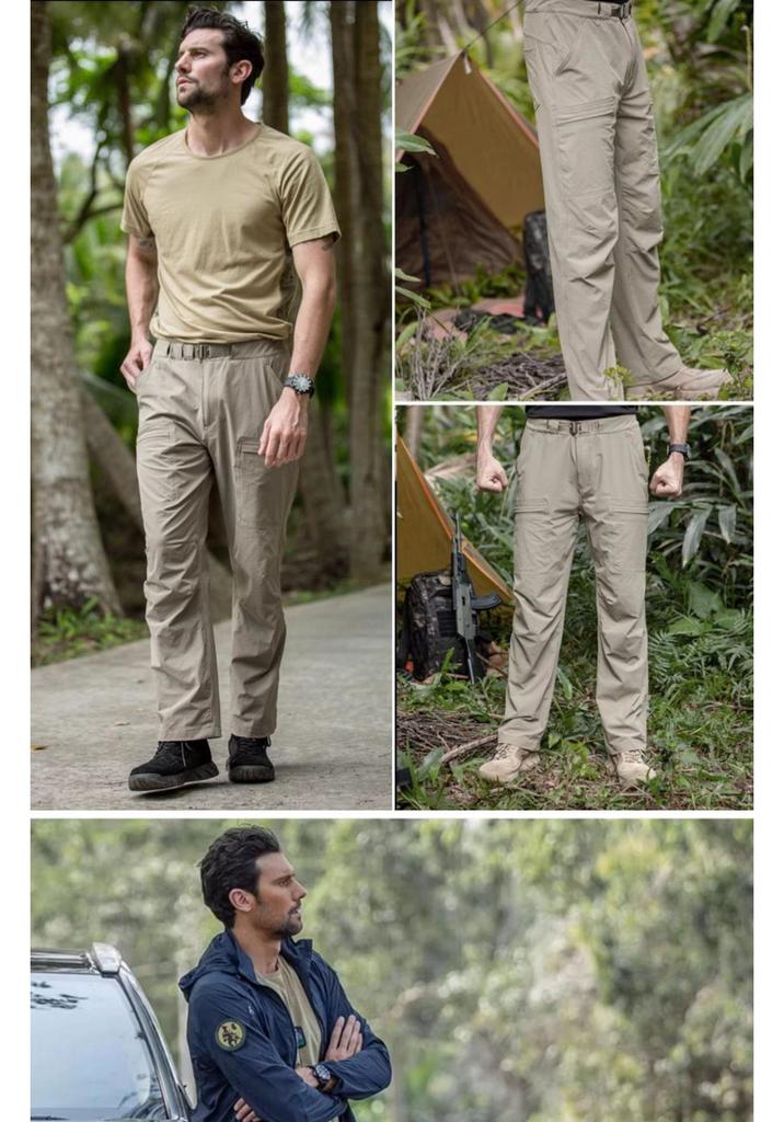 Free Soldier Men's Quick-Dry Hiking Pants - Spring/Summer, Waterproof, Elastic, Sun Protection