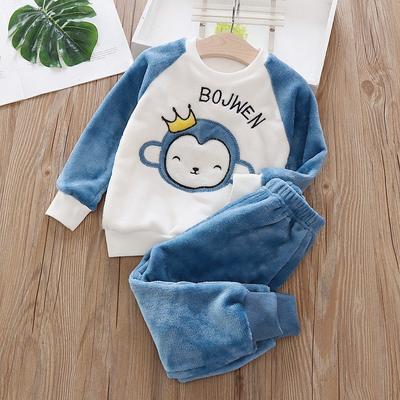 Baby Winter Pajamas Set, Baby Children's Clothing, Boys' and Girls' Autumn and Winter Flannel Home Clothes