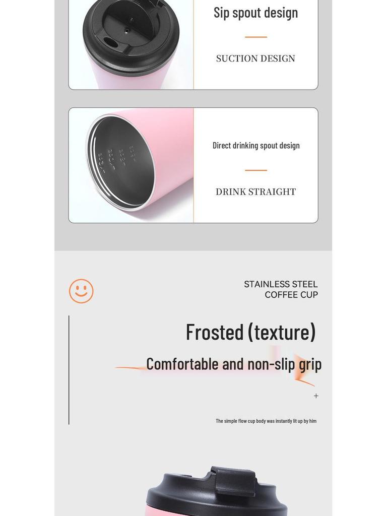 304 Stainless Steel Double-Layer Insulated Coffee Cup for Car & Office