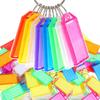 18pcs Colorful Plastic Transparent Flap Key Labels - DIY Double-Sided Marking Tags for Keychain, Airport/Hotel Luggage ID, ZSY