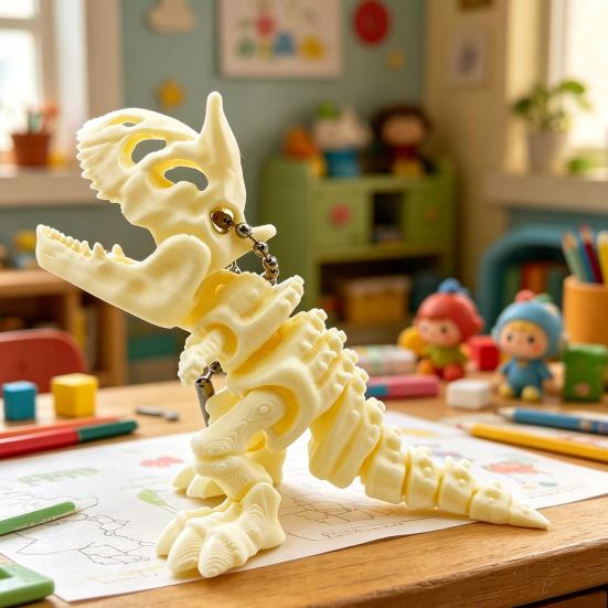 Keychain Pendant, 3D Printed Skeleton Dinosaur Keychain, Lightweight Backpack Handbag Charm for Everyday Use