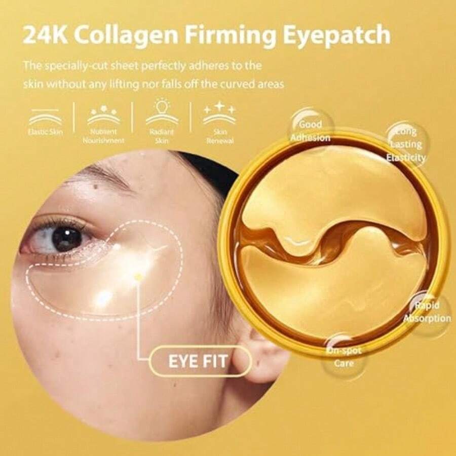 SNP Patch Fermeté Yeux Or 24K 1,25g(60ea) , 11900mg De Collagène Avec Or 24K Raffermissant Et Hydratant