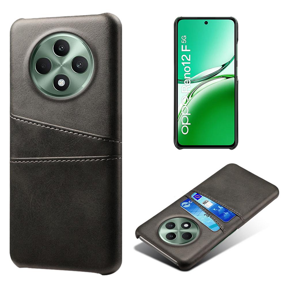 For Oppo Reno12 F 5G Case Dual Card Slots PU Leather+Hard PC Phone Cover