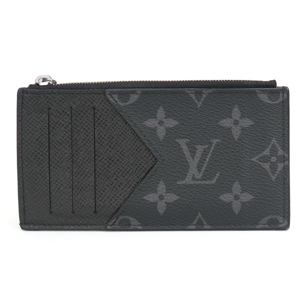 Used LOUIS VUITTON Coin case Coin card holder M30271 Monogram Eclipse Noir black Fragment case
