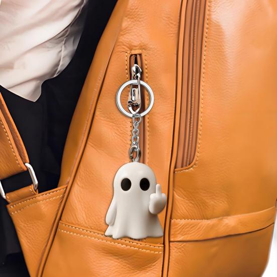 Halloween Schlüsselanhänger Geist Stinkefinger Styling Harz Figur Schlüsselanhänger Heim Büro Schreibtisch Festliche Dekoration