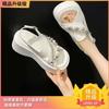 Height-increasing platform sandals women's 2025 new summer wear high-end silver European station muffin beach sandals