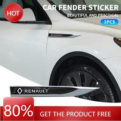 Hub Caps 2PCS Car Body Side Label Blade Badge Sticker Decal For Renault Megane 2 3 4 RS Grand Scenic Clio 4 Captur Duster Access