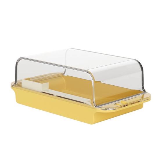 

Butter Box Transparent Fresh Preservation Container with Lid And Adjustable Dosage Spoon Design Butter Keeper for Kitchen Refrigerator жёлтый