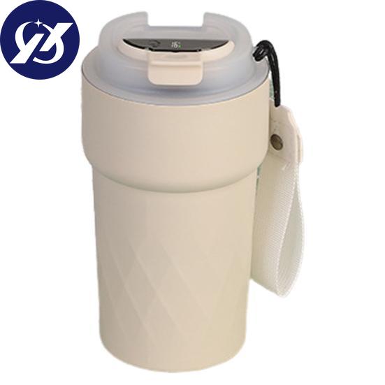 510ML Insulated Mug Temperature Display Stainless Steel Portable with Lanyard Leak-proof Lid Travel Coffee Cup