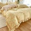 Princess Style Ruffles 100% Cotton Quilt Cover Set or Single Quilt Covers Floral Soft Duvet Cover Cotton Cute Comforter Covers