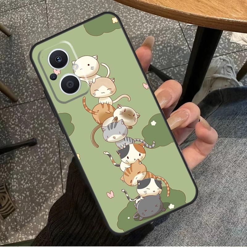 

Забавные милые кошки Для OPPO Reno 11F 12F 13F 14F 8T 10 11 12 13 14 Pro 8 7 Lite OPPO Find X8 X6 X5 X9 Pro Чехол OPPO Reno12 Pro