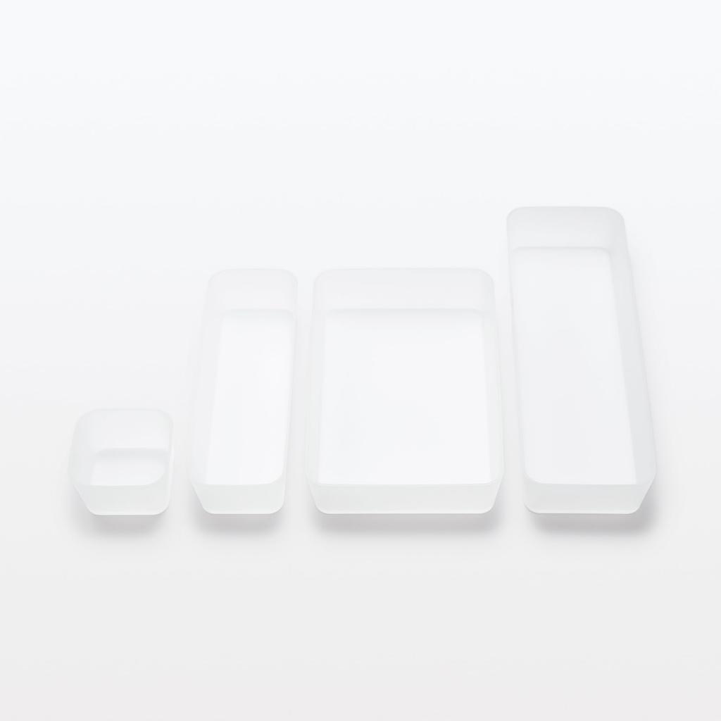MUJI Polypropylene Organizer Box X X Clothing Storage Box 2, Semi-Transparent, 8.5 25.5 5cm, MCC11A2S, Case,