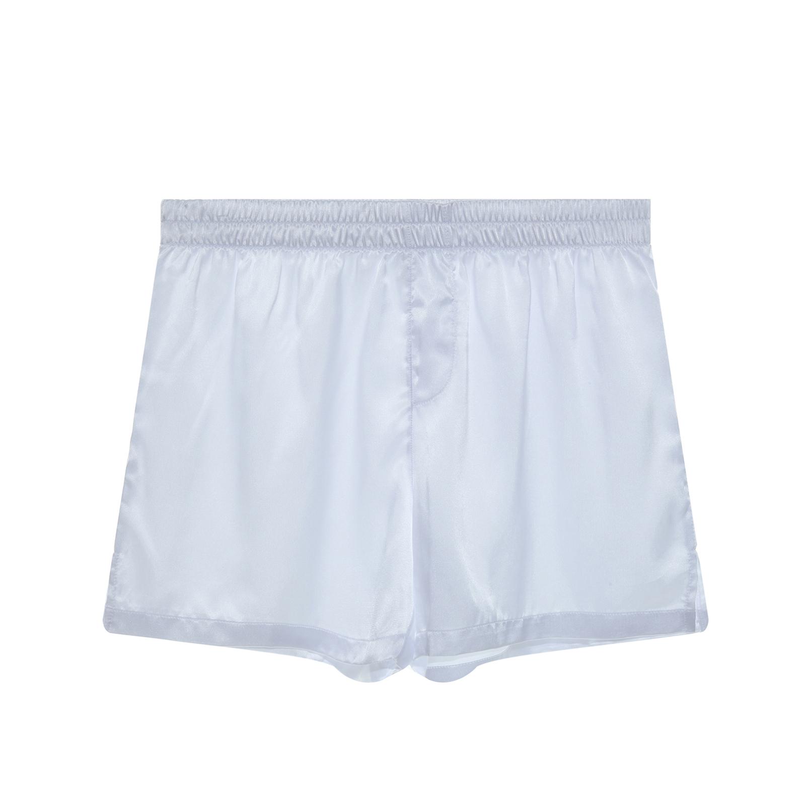 

Чоловічі атласні шорти. Нижня білизна. Труси-боксери із середньою талією. Шорти L білий