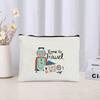 Airplane Travel Queen Print Cosmetic Bag Storage Zipper Pouch Perfume Lipstick Makeup Bags Pencil Case Wallet Stewardess Gifts