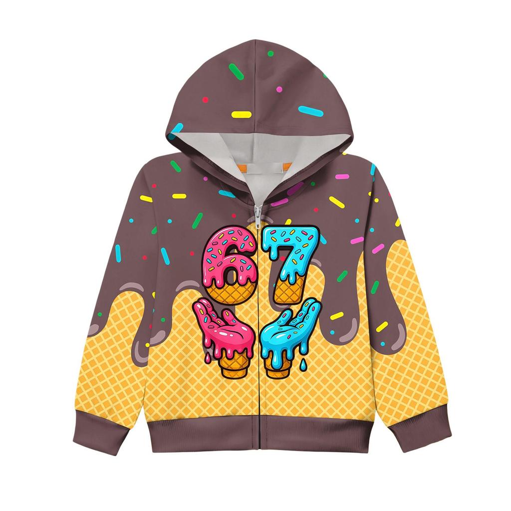 Kinder Langarm Locker Bedruckte Reißverschlussjacke