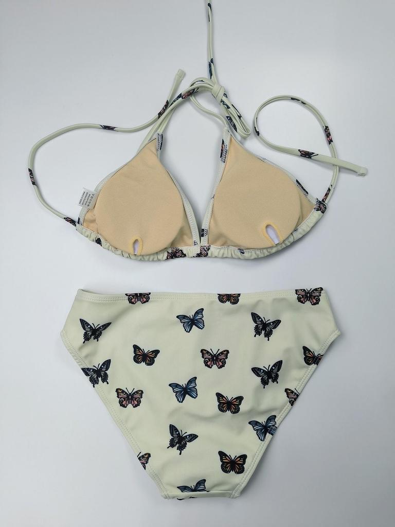 2024 Butterfly Print Sexy Three-Piece Slimming Swimsuit Set for Women