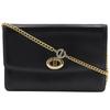 ChainShoulder Shoulder Bag 2-way Clutch CD Logo Black Calfskin Women Used