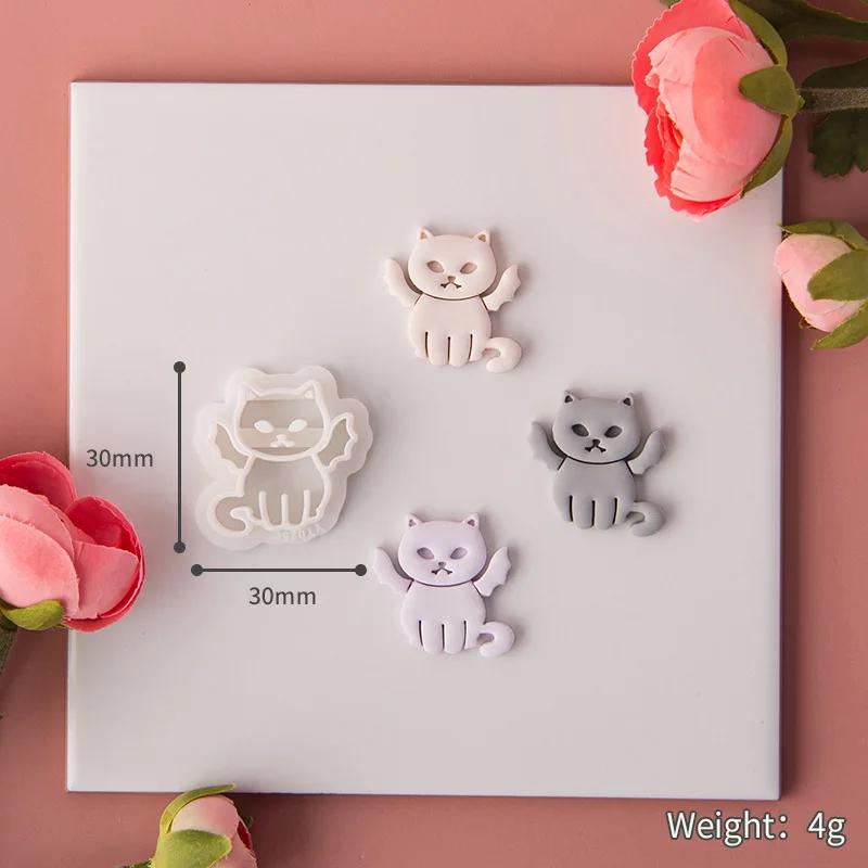 Halloween Polymer Clay Cutters Hat Pumpkin Tombstone Spider Web Skull Cats Clay Cutters DIY Earring Jewelry Hand Tools
