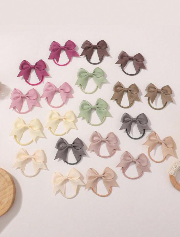 

20Pcs/Set New Cute Solid Ribbon Bowknot Hairbands for Baby Girls Handmade Bows Barrettes Headwear Kids Hair Accessories Gifts
