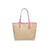 Coach Borsa a Tote Reversibile City 33 Tela Monogram Double-Sided e Pelle Borse Tote da Donna Khaki Rosa 36658-IMBE5