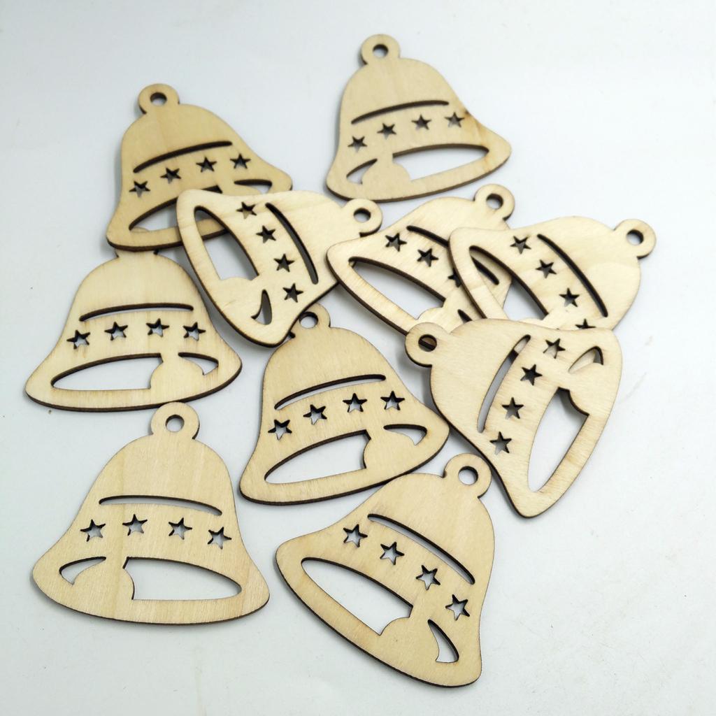 10x Hollow Wooden Embellishments Crafts Xmas Tree Hanging Decor Elk