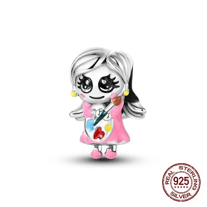 Copper Artist Brush Tools Color Palette Oil Painting Charms Beads Fit 4Mm Hole Diamete Bracelets Diy Jewelry Gifts