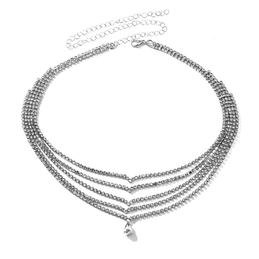 

Новые аксессуары, персонализированная многослойная цепочка для волос с бриллиантами, модные свадебные аксессуары для волос с каплями воды на лбу серебряный