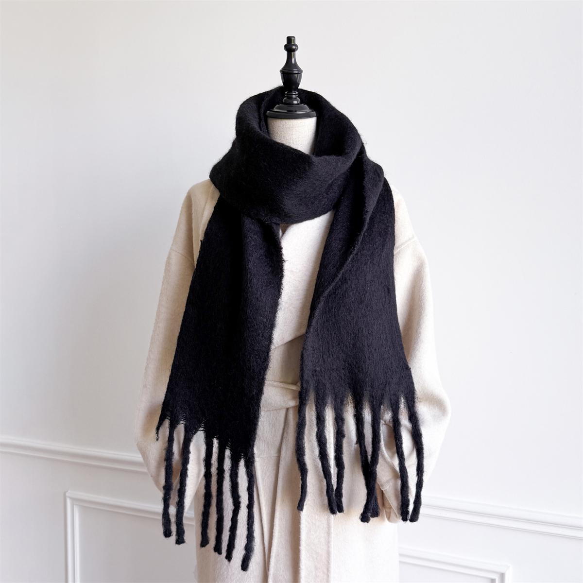 

20*200см Маленький Длинный Кашемировый Шарф Женский Толстый Зимний Теплый Однотонный Шаль Накидка Кисточка Хиджаб Стола Фуляр Женский Пашмина 20x200cm