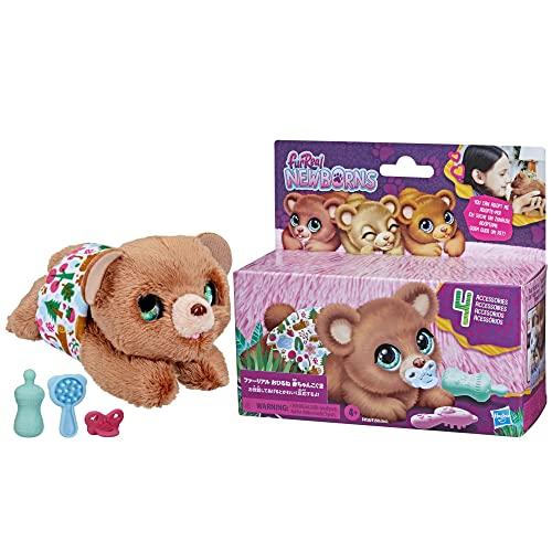 Hasbro FurReal Baby Bear, a voice- and sound-responsive animatronic plush toy with adorable sounds and blinking movements, for ages 4 and up (F4158),