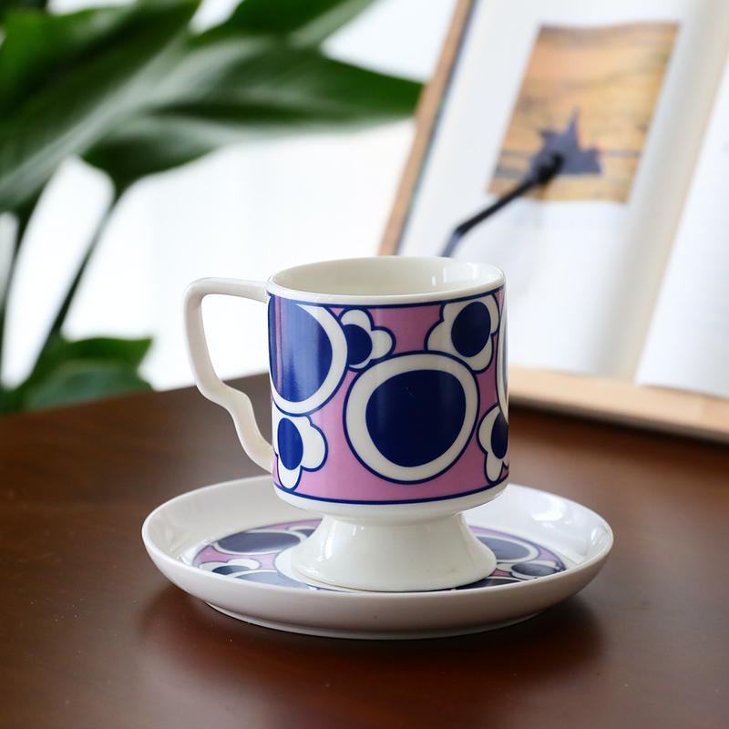 

1Set Ceramic Durable Cup Practical Thick Souvenir Vintage Gift Elegant Offices Cup and Plate Home Cups and plates