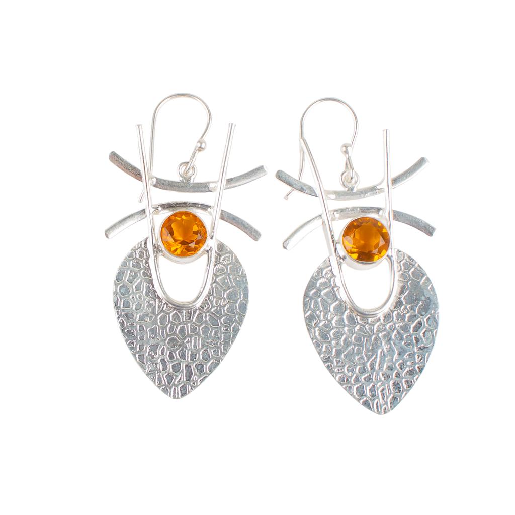 Citrine Gemstone 925 Sterling Silver Jewelry Handmade Drop/Dangle Earrings 1.78" EE-64-5