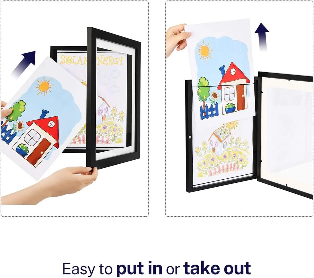 A3 A4 Children Art Frames Magnetic Front Open Changeable Kids Frame for Poster Photo Drawing Paintings Pictures Display