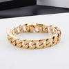 15MM Width Miami Curb Cuban Chain Bracelet For Men Luxury Gold Color 316L Stainless Steel Classic Male Jewelry Gift Wrapped